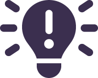 Light bulb with exclamation point